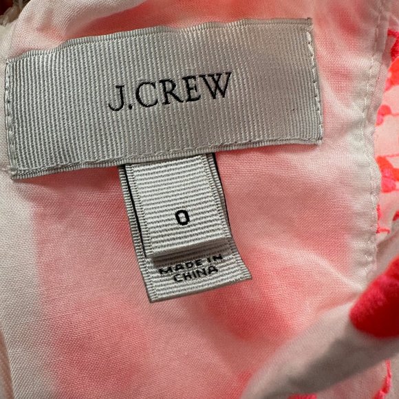 J. Crew Fit & Flare Dress Sleeveless Sz 0 Round Neck Neon Pink Orange Floral - Picture 3 of 14
